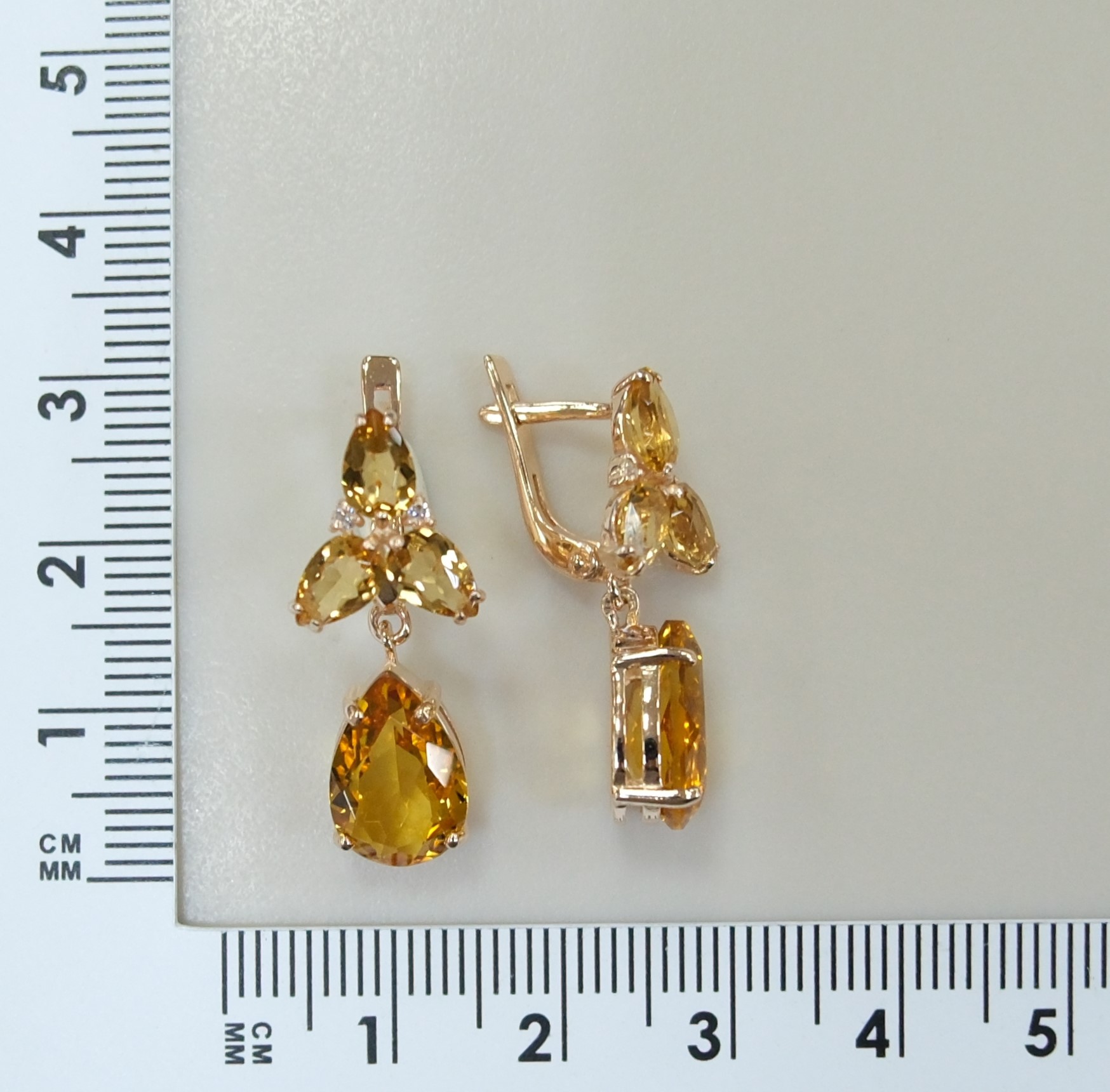 Серебряные серьги с цитринами